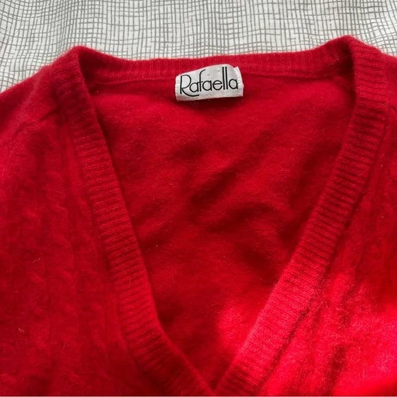 Vintage Rafaella Red Wool Knit Cardigan - Picture 6 of 10